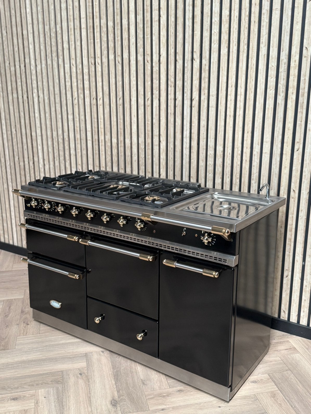 Lacanche Gas Zwart 140cm + Pizza oven + Hete Lucht, Witgoed en Apparatuur, Fornuizen, Hete lucht, 60 cm of meer, Ophalen of Verzenden