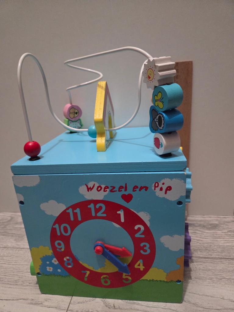 Woezel en Pip activiteitenbox - Houten speelkubus, Ophalen of Verzenden, Gebruikt, Overige typen