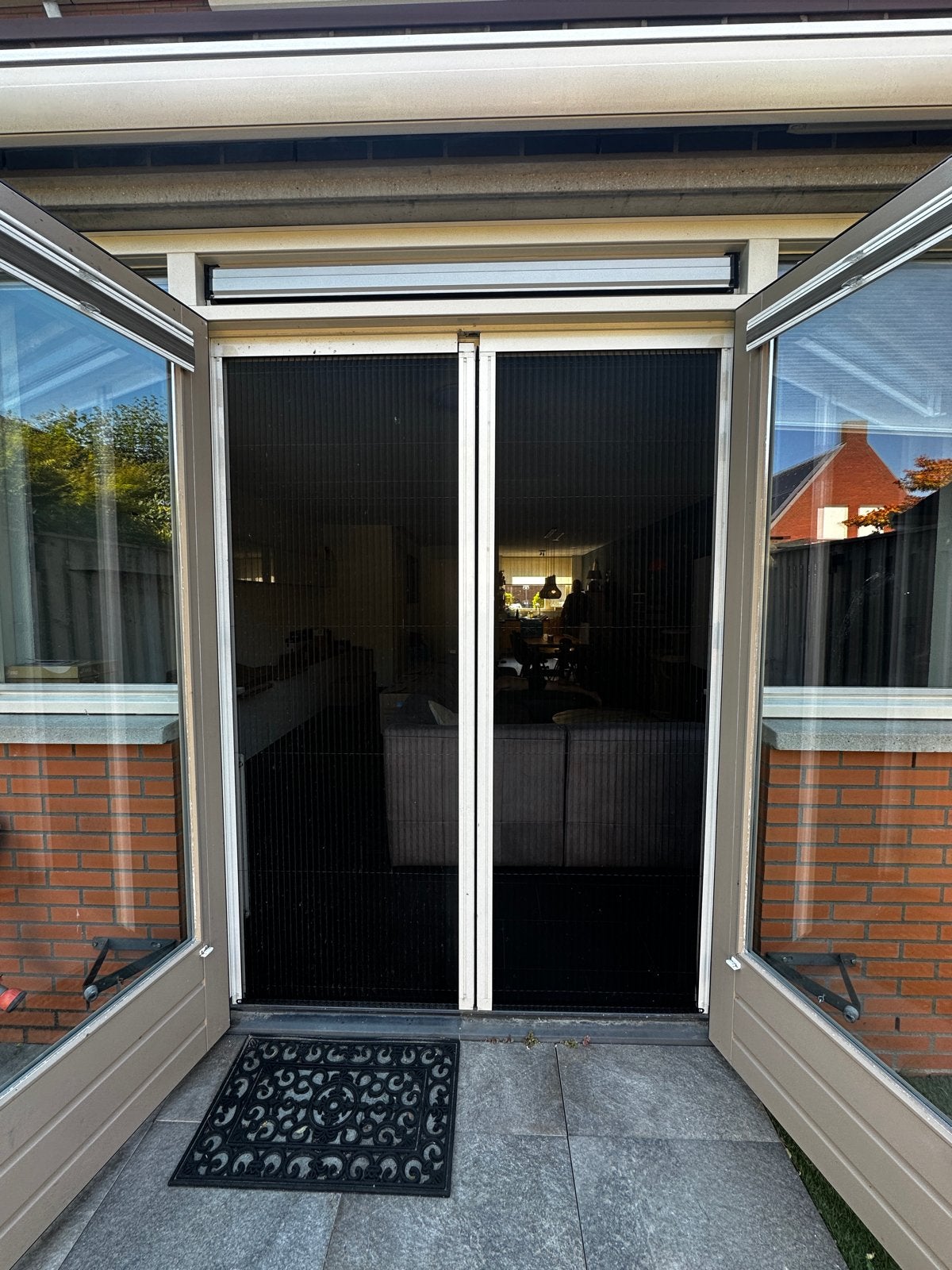 Dubbele plissé hordeur (67x230cm), Doe-het-zelf en Verbouw, Ophalen, Kunststof, Gebruikt, Minder dan 80 cm