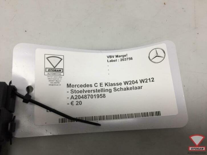 mercedes c e w204 w212 stoelverstelling schakelaar a20487019, Auto-onderdelen, Gebruikt, Mercedes-Benz AG, Mercedes-Benz, Ophalen of Verzenden