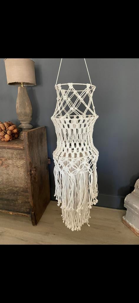 Prachtige Boho Macramé lampen kap eventueel 2 stuks, Ophalen of Verzenden, Zo goed als nieuw, Ibiza boho styl, 75 cm of meer