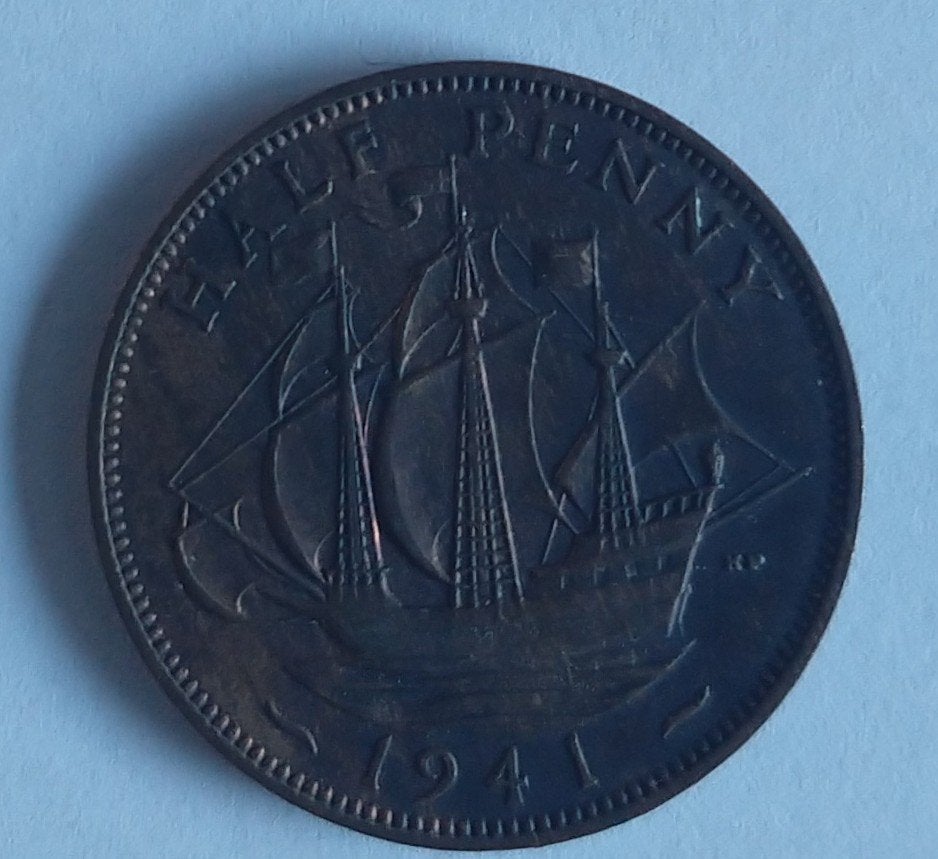 half penny 1941,  volgnr 143, Ophalen of Verzenden, Overige landen, Losse munt