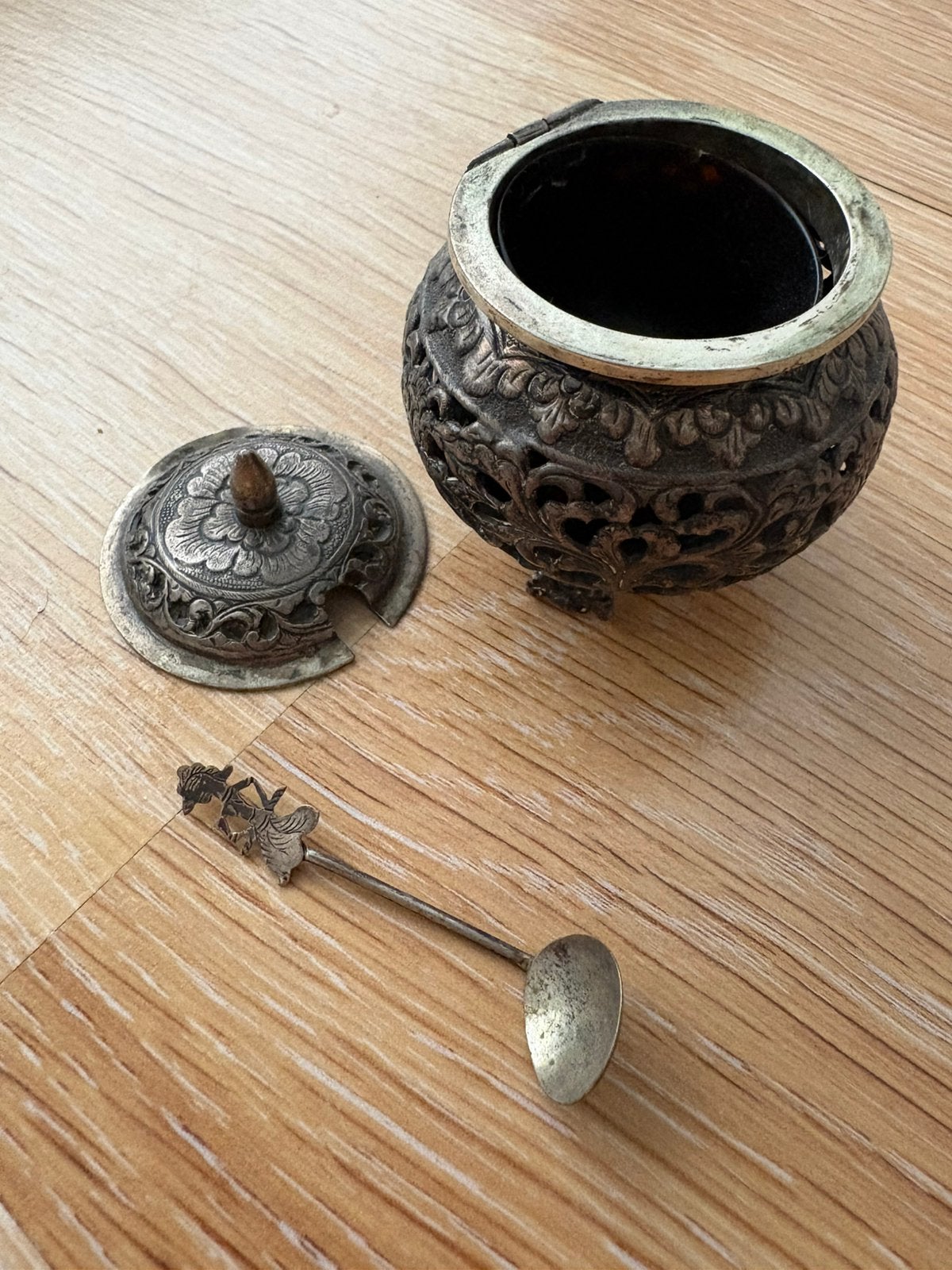 Djokja zilveren marmelade potje, Ophalen of Verzenden, Zilver