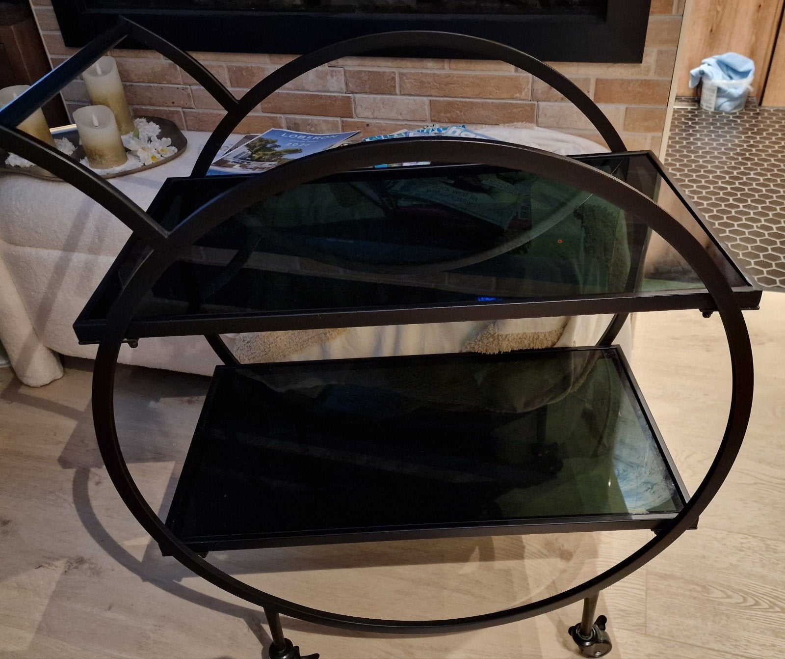 Zeer mooie  glas/ metalen trolley, Huis en Inrichting, Ophalen, Zo goed als nieuw