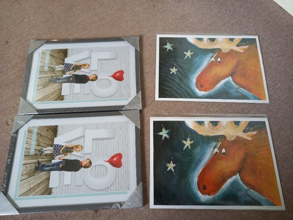 2 Nieuwe Schilderijtjes Eland Met Lijst, Diversen, -, -, Ophalen of Verzenden, Zo goed als nieuw
