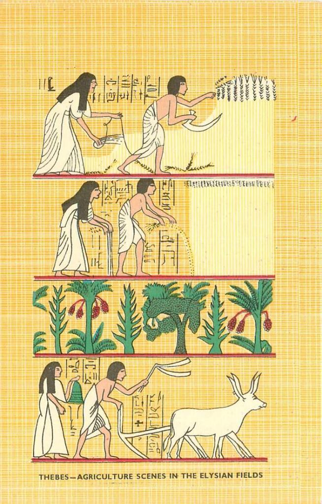 381-209-029 Thebes Agriculture scenes in the Elysian Fields, Verzenden, Voor 1920, Overig Europa