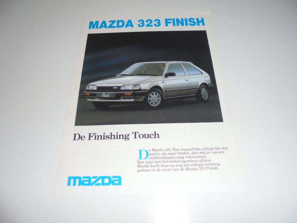 leaflet Mazda 323 Finish  1989, Ophalen of Verzenden, Zo goed als nieuw, Mazda