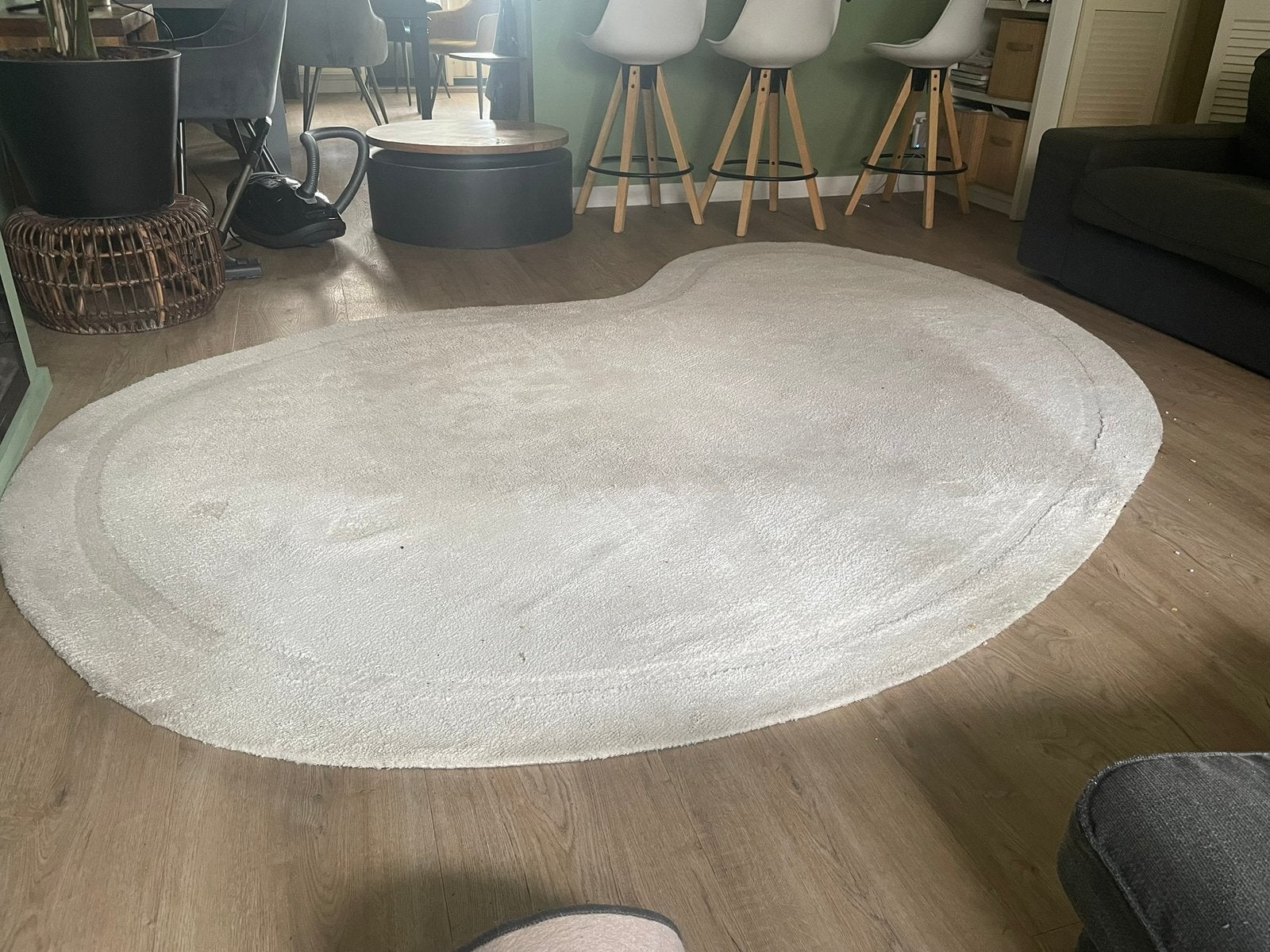 Gratis vloerkleed organische vorm creme, Ophalen, Gebruikt, Overige vormen, 200 cm of meer
