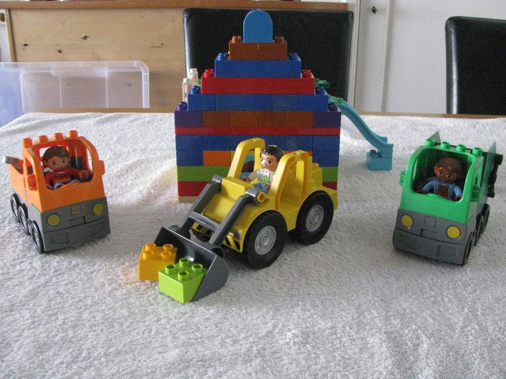 Duplo Lego. 3 Auto's + huis, Ophalen of Verzenden, Gebruikt, Overige typen, Duplo