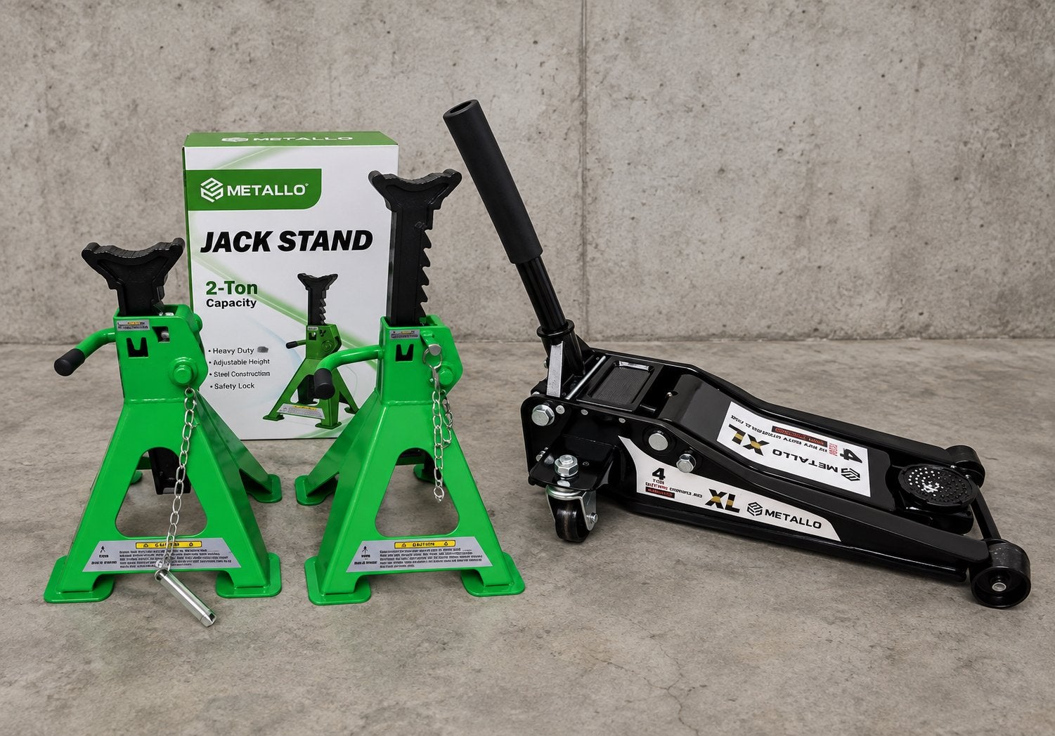 Nieuwe zware garage krik laag 2 assteunen combinset, Auto diversen, Ophalen of Verzenden, Nieuw, Hydraulisch, Garagekrik