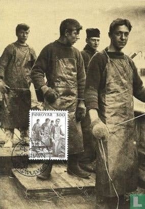 Maximumkaart 10 Visserij Faröer Islands 1984, Postzegels en Munten, Postzegels | Europa | Scandinavië, Ophalen of Verzenden