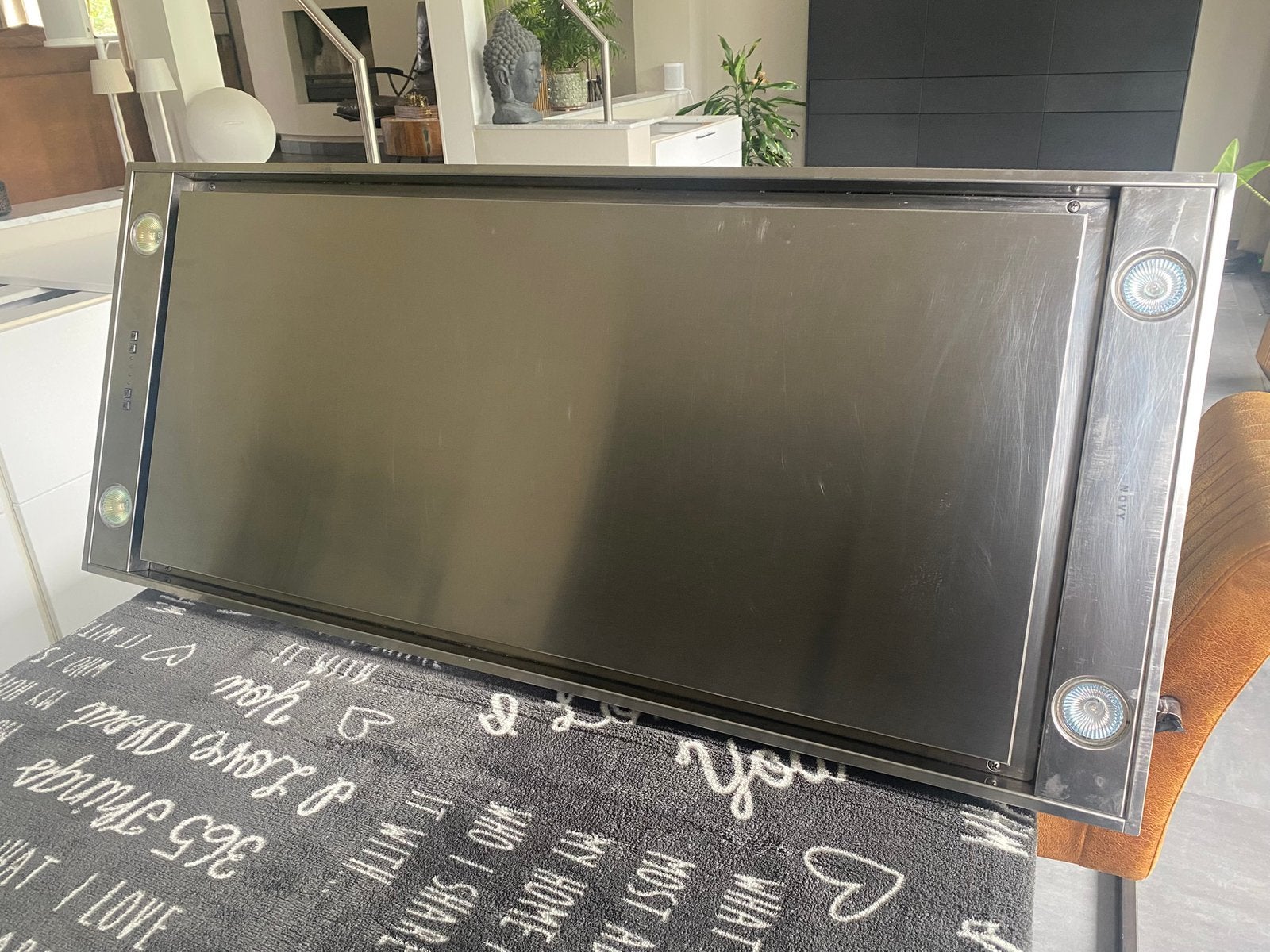 XL novy afzuigkap 115 x 50 in nette schone staat, Ophalen of Verzenden, Gebruikt, 200 tot 400 m³ per uur, Wandschouwkap