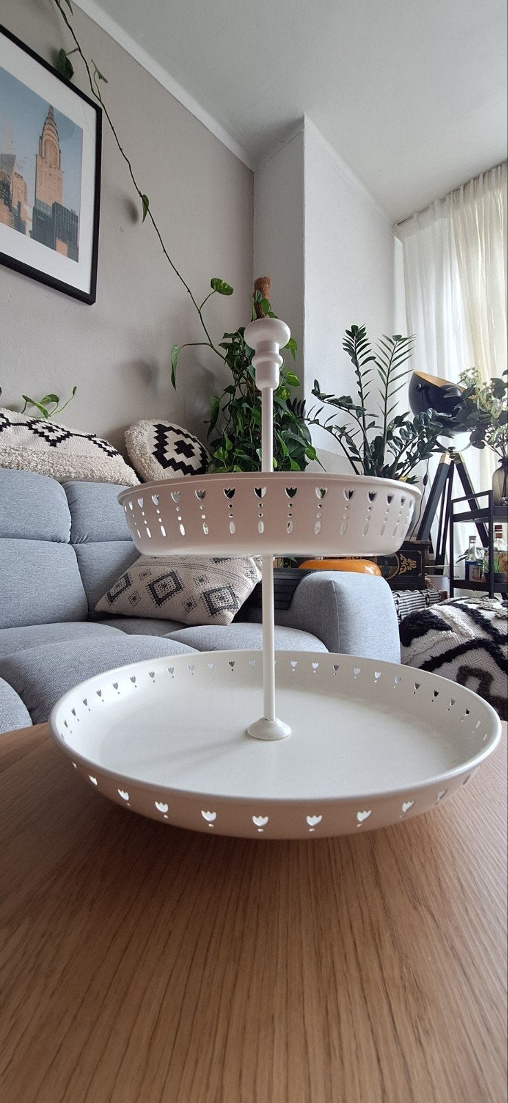 IKEA GARNERA 2-laags etagère / serveerschaal – wit, Ophalen of Verzenden