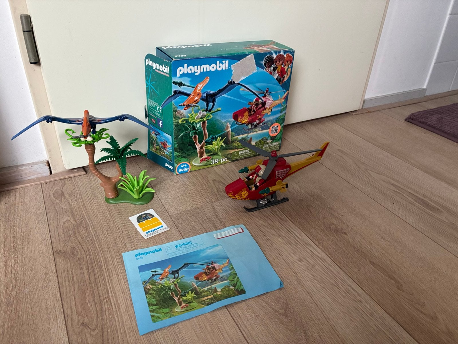 Playmobil 9430 Helikopter met Pteranodon, Gebruikt, Complete set, Overige typen, Ophalen of Verzenden