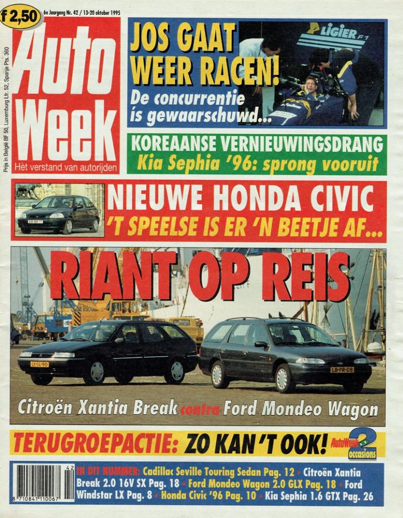 Autoweek 1995 nr. 42 (o.a. Citroën Xantia & Ford Mondeo), Verzenden, Gelezen, Algemeen