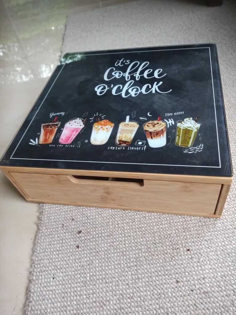 Houten opbergdoos voor koffiecups etc, Ophalen