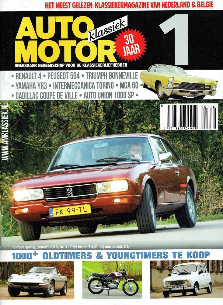 Auto Motor Klassiek 2016 nr. 1 (o.a. Peugeot 504 Coupé V6), Verzenden, Gelezen, Algemeen