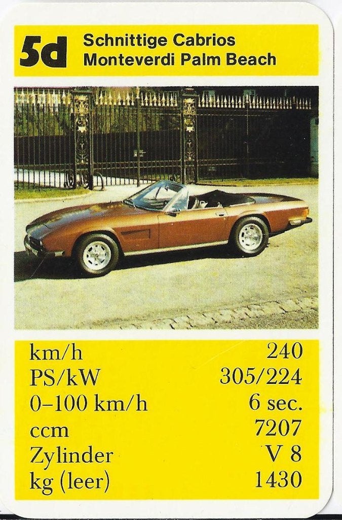 W1507 autokaartje 5d monteverdi palm beach, Ophalen of Verzenden, Nieuw, Auto's
