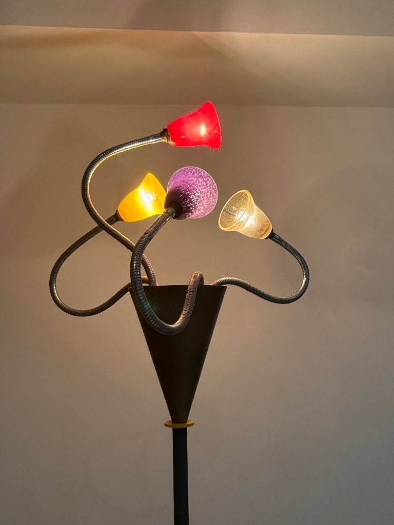 Unieke vintage design vloerlamp Rob Nollet, Ophalen, Gebruikt, Vintage jaren '70-80, Glas