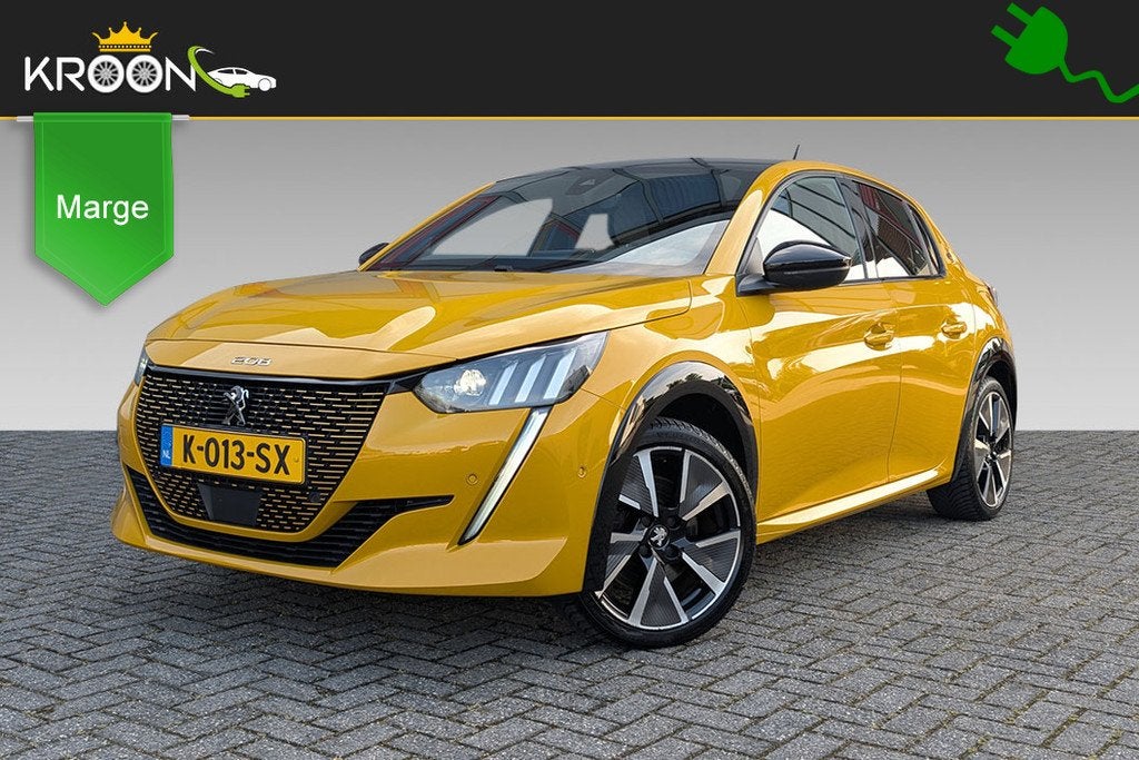 Peugeot e-208 EV GT 350 50kWh 3-Fase SOH 90% (bj 2021), 136 pk, Met garantie (alle), 24 min, Grijs