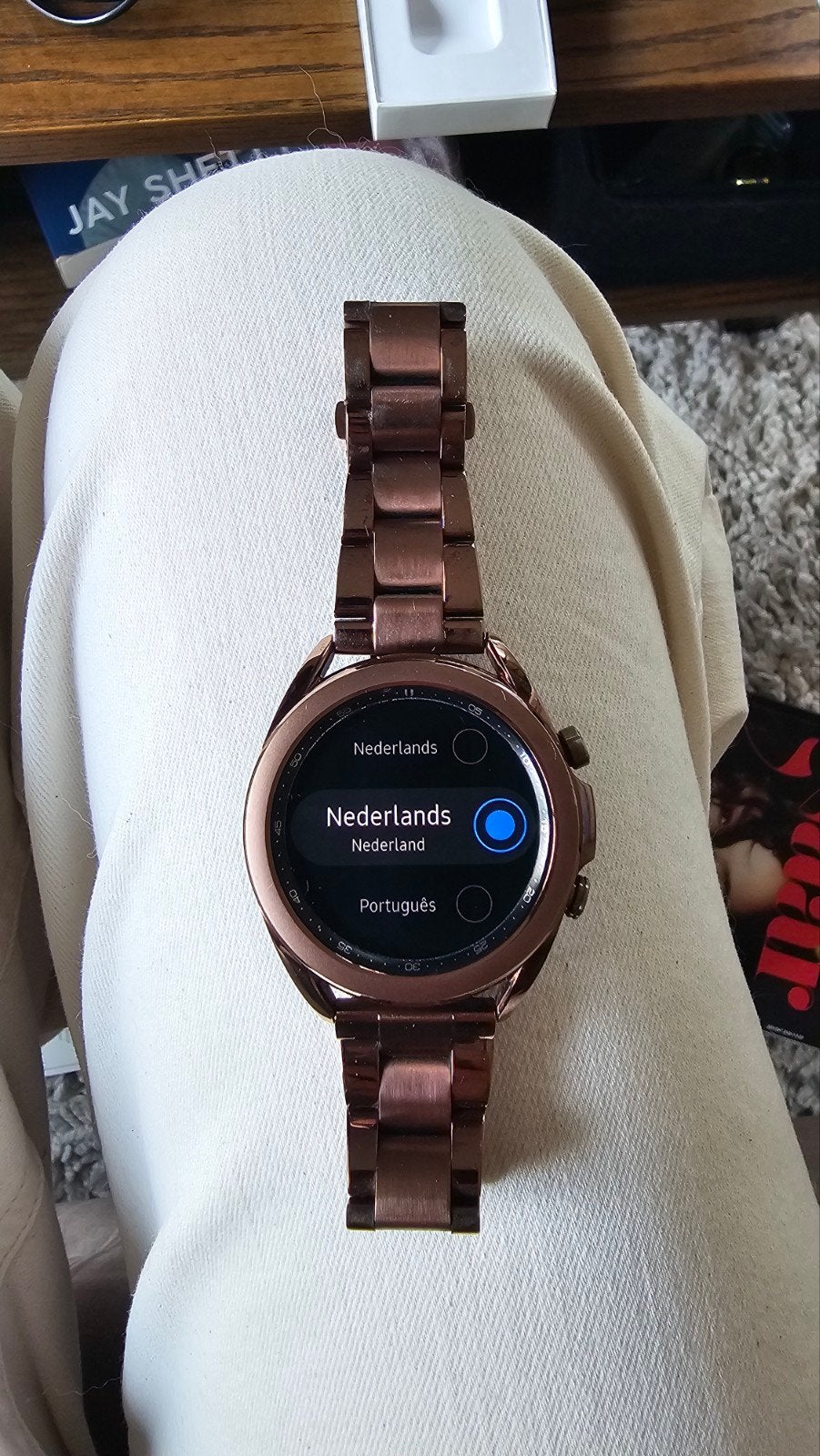 Samsung Galaxy Watch 3 - Roségoud met metalen band, Stappen, Gebruikt, Ophalen of Verzenden, Samsung