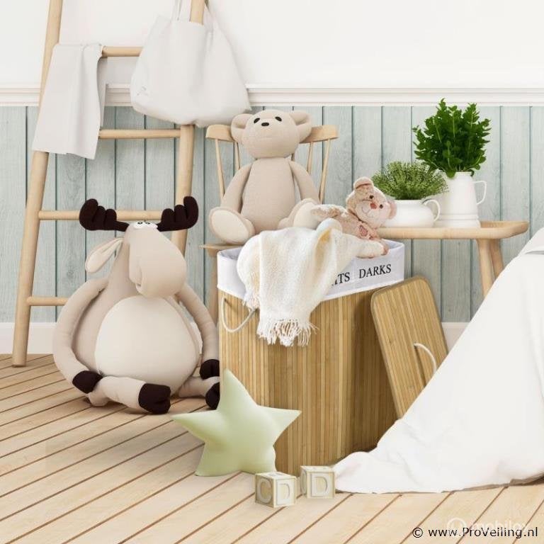 Online Veiling: Bamboe wasmand Curly 100L Incl. deksel & ..., Nieuw