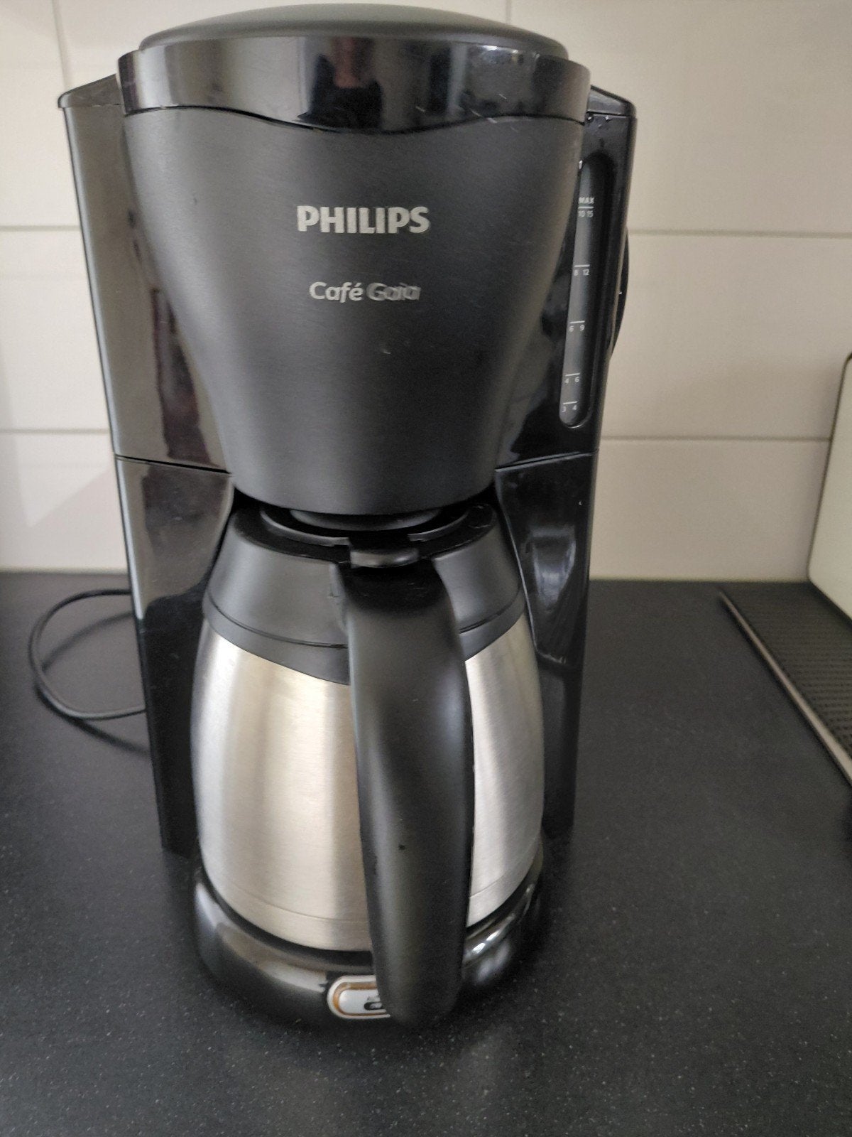 Philips Café Gaia Koffiezetapparaat met Thermoskan, Gebruikt, 10 kopjes of meer, Koffiemachine, Gemalen koffie