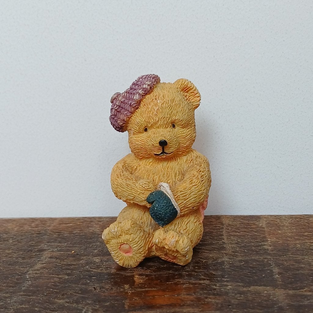 Schattig beertje met muts en wanten - Decoratiebeeldje, Ophalen of Verzenden, Gebruikt, Dier