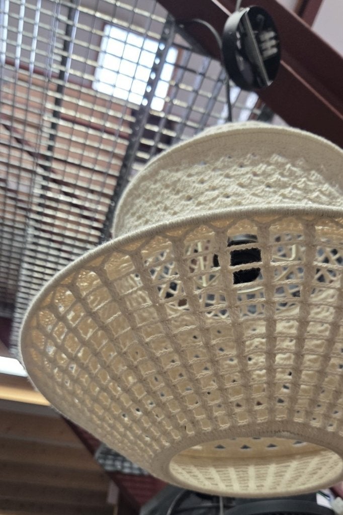Ronde gehaakte hanglamp TARIDA Light & Living creme, Ophalen of Verzenden, Zo goed als nieuw, Textiel, E27 (groot)