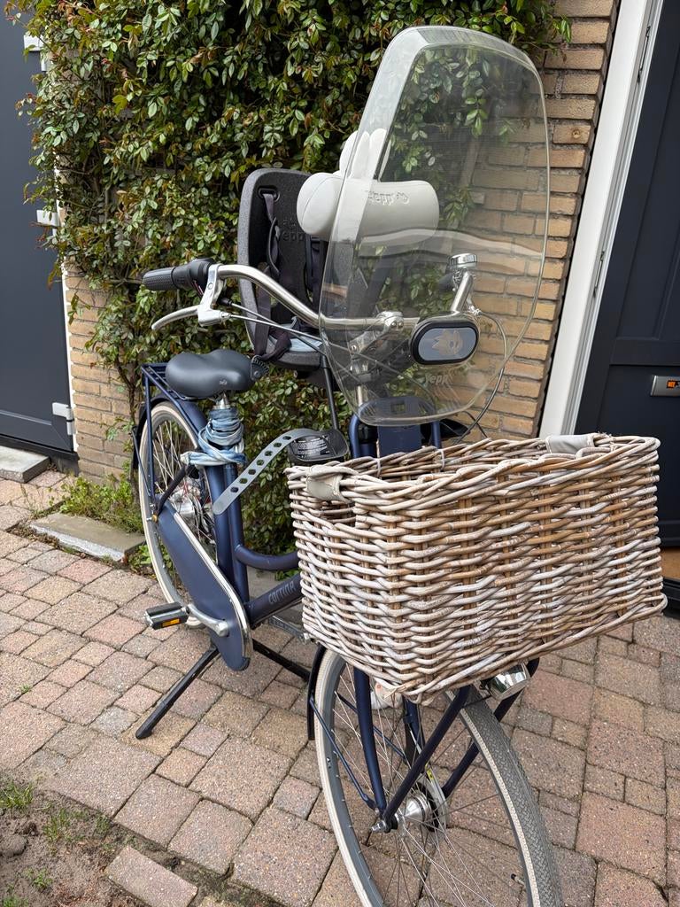 Nette moederfiets met Yepp kinderzitje en windscherm, Versnellingen, Trommelrem, Ophalen, Overige merken