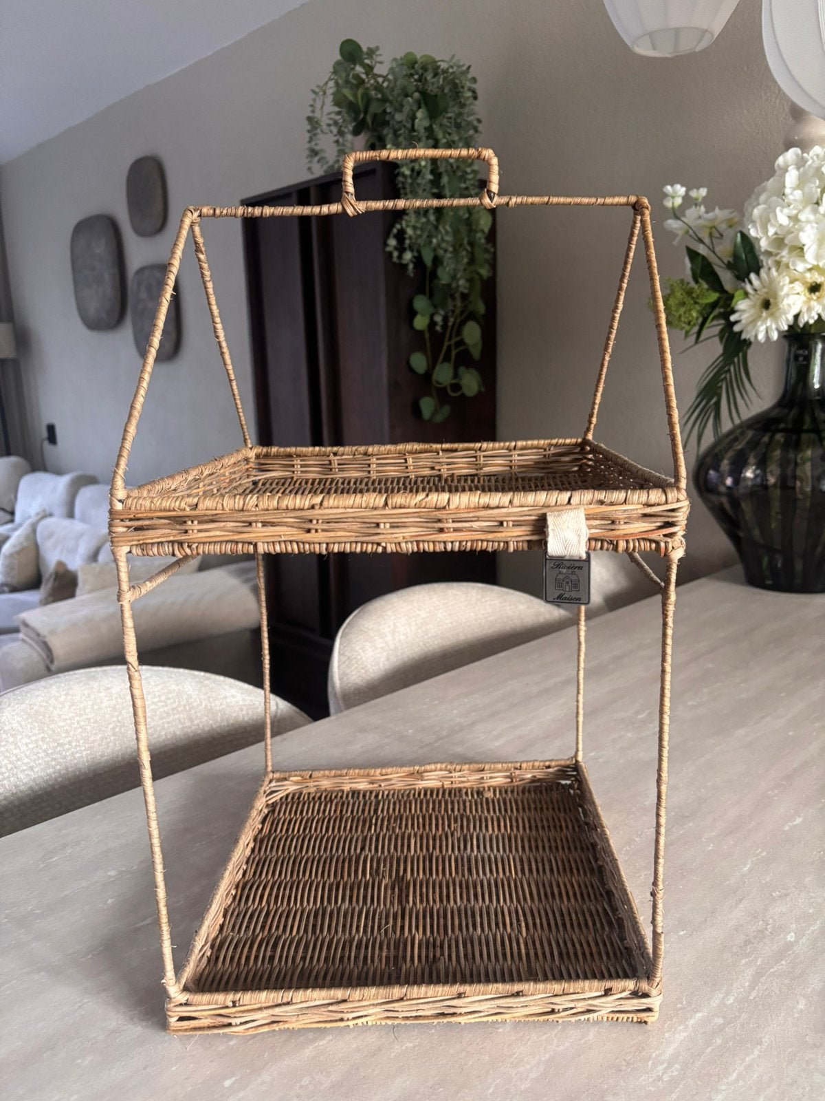 Riviera maison ratan etagere, Ophalen, Zo goed als nieuw