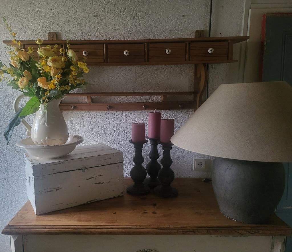 Brocante regaal/kapstok, Huis en Inrichting, Woonaccessoires | Kapstokken, Gebruikt, Minder dan 100 cm, Hout, Ophalen
