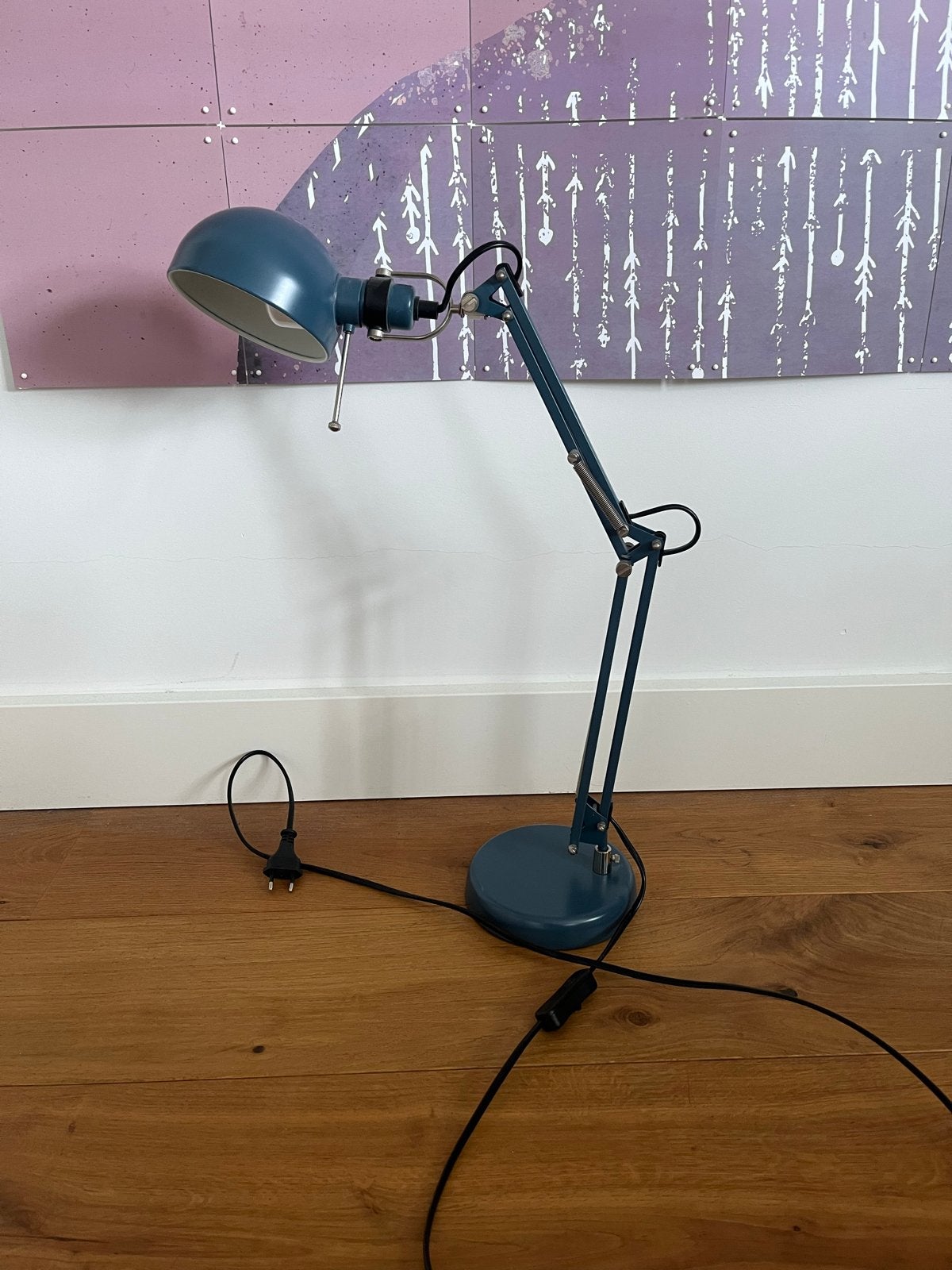 IKEA Forsa bureaulamp - blauw/grijs, zo goed als nieuw, Blauw, Bureaulamp, Verstelbaar, Ophalen of Verzenden