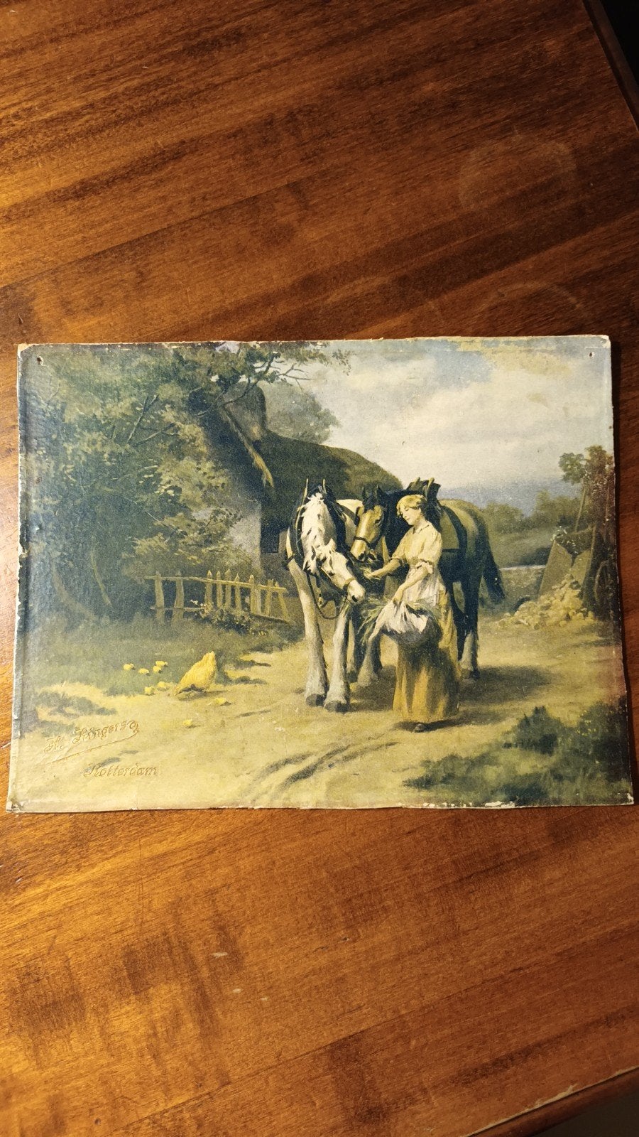 Antieke prent van H. Ringers uit Rotterdam, Antiek en Kunst, Ophalen of Verzenden