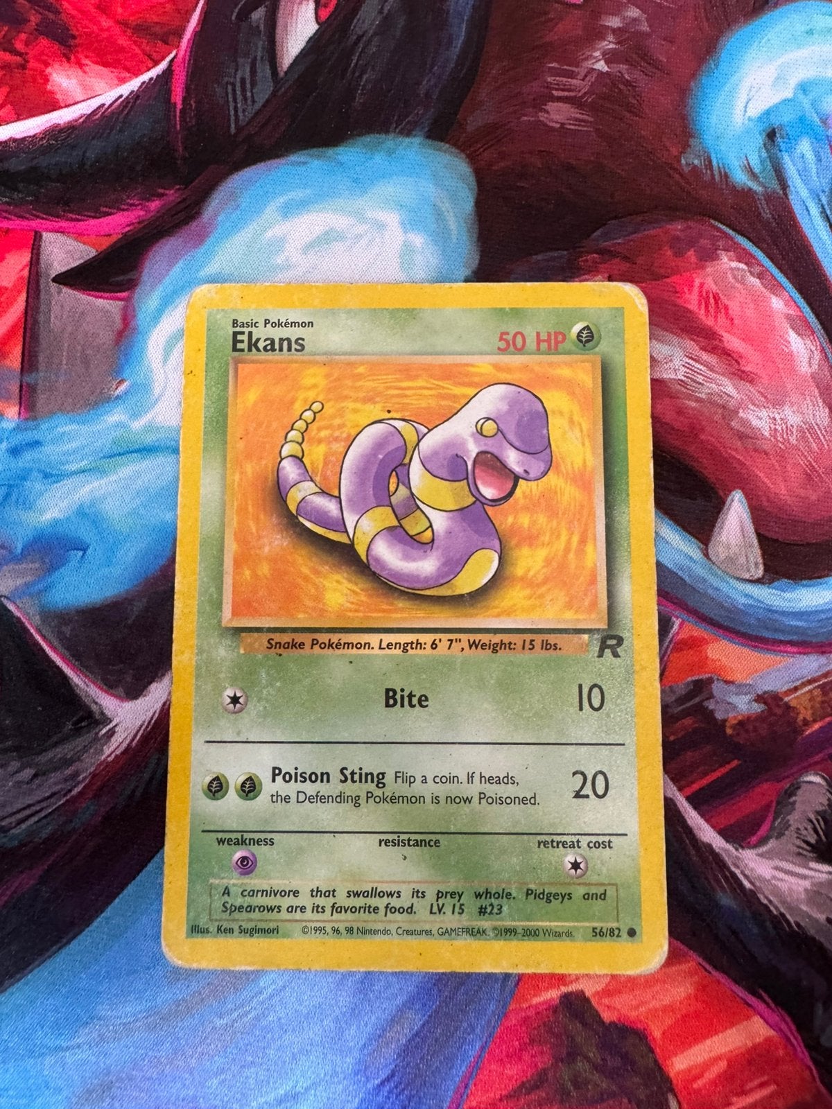 Pokémon kaarten Ekans #56 Team Rocket, Ophalen of Verzenden, Gebruikt, Losse kaart