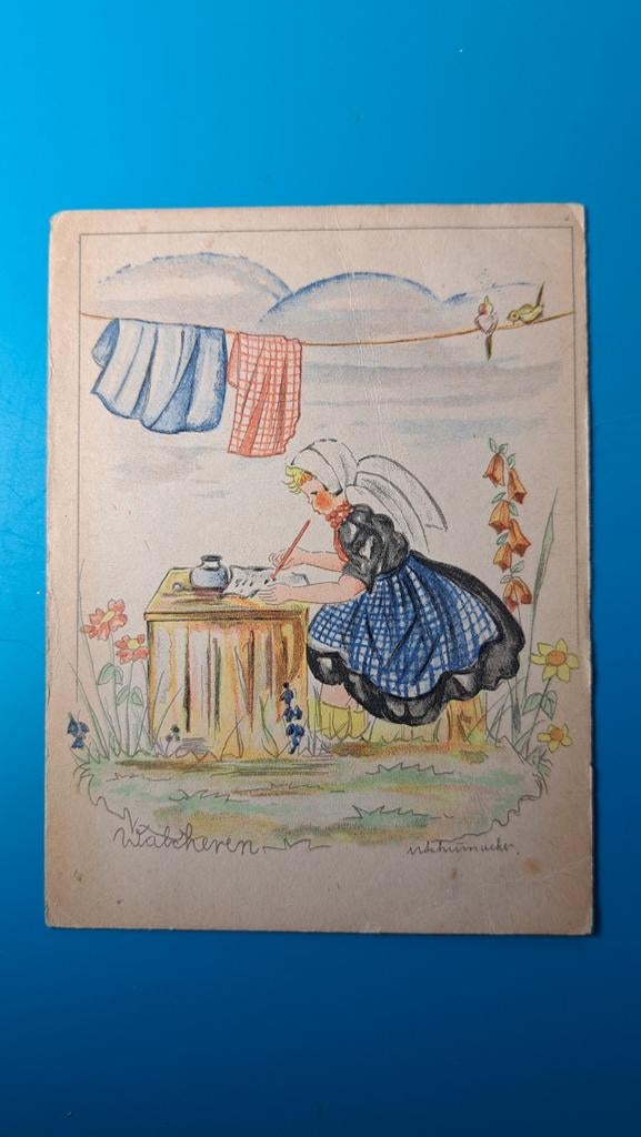Walcheren. Illustrator Ursula Schumacher 1946 . Klederdracht, Ophalen of Verzenden, 1940 tot 1960, Gelopen, Zeeland