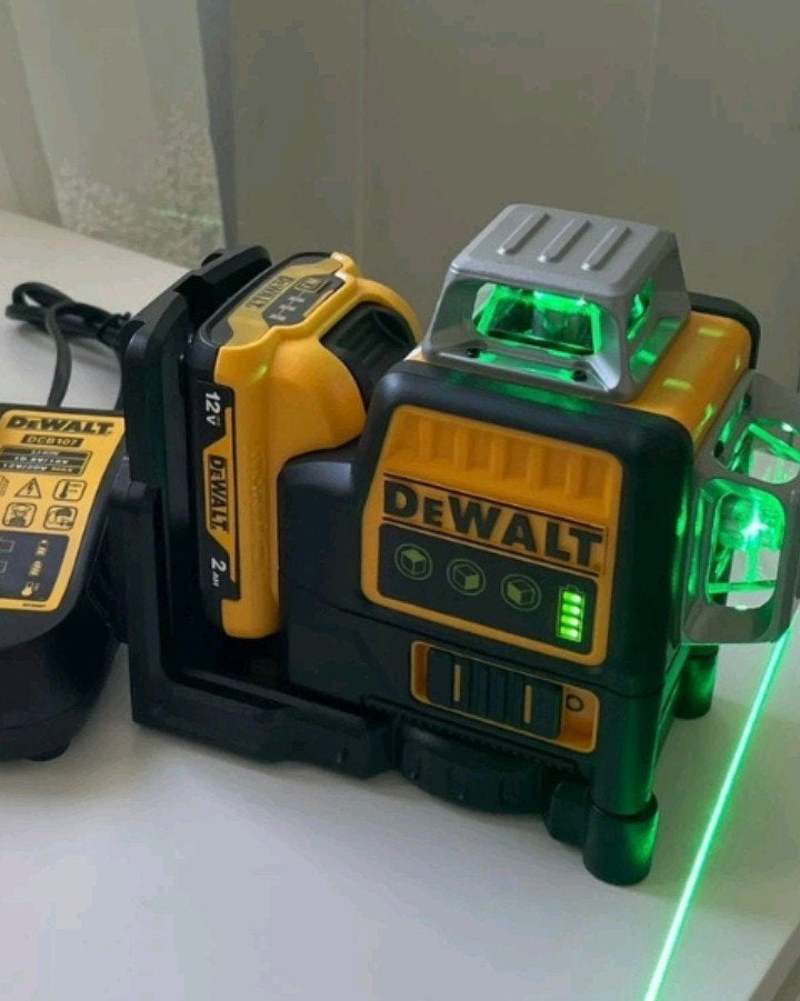 DeWalt DCE089D1G Groene Kruislijnlaser met Accu en Lader, Verzenden, Zo goed als nieuw, Overige typen, DeWalt