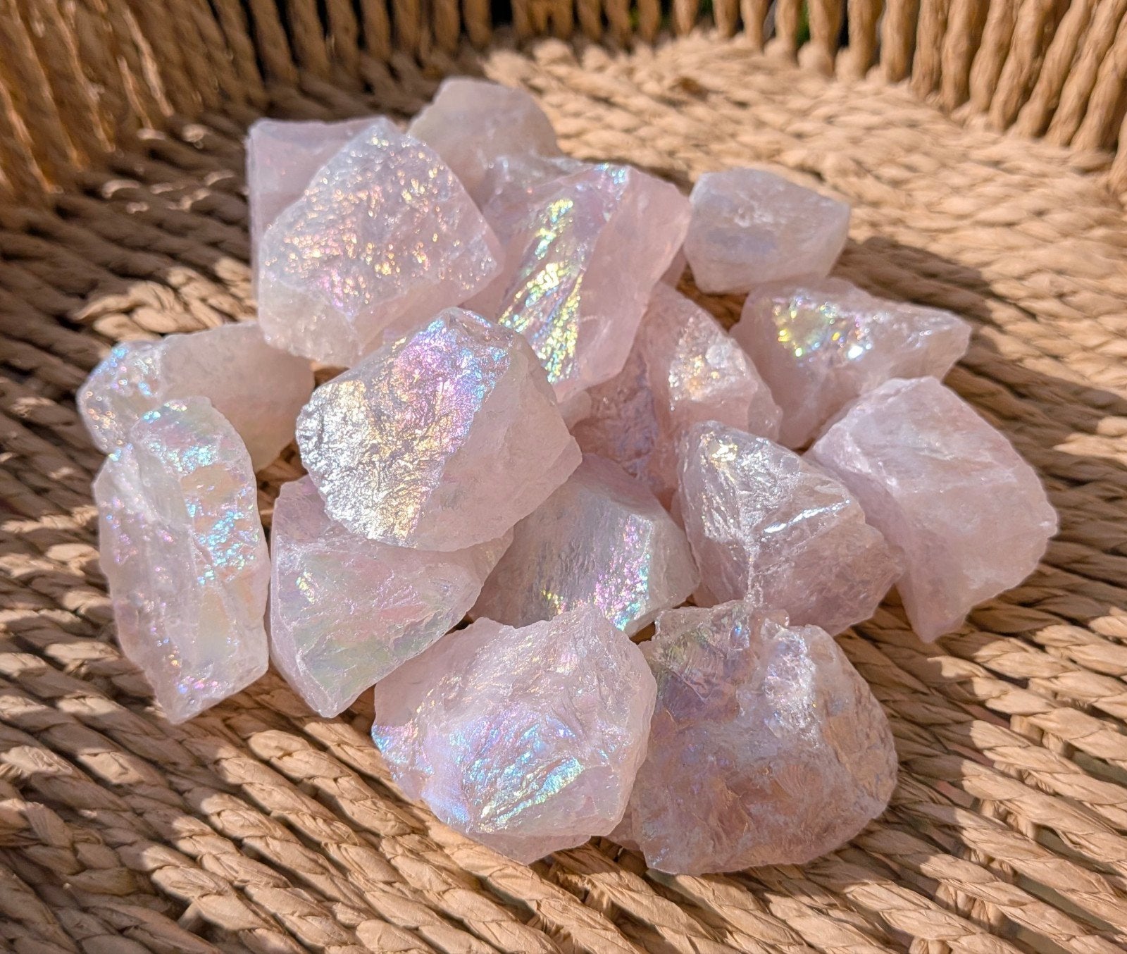 Ruwe Angel aura rozenkwarts, Ophalen of Verzenden, Mineraal