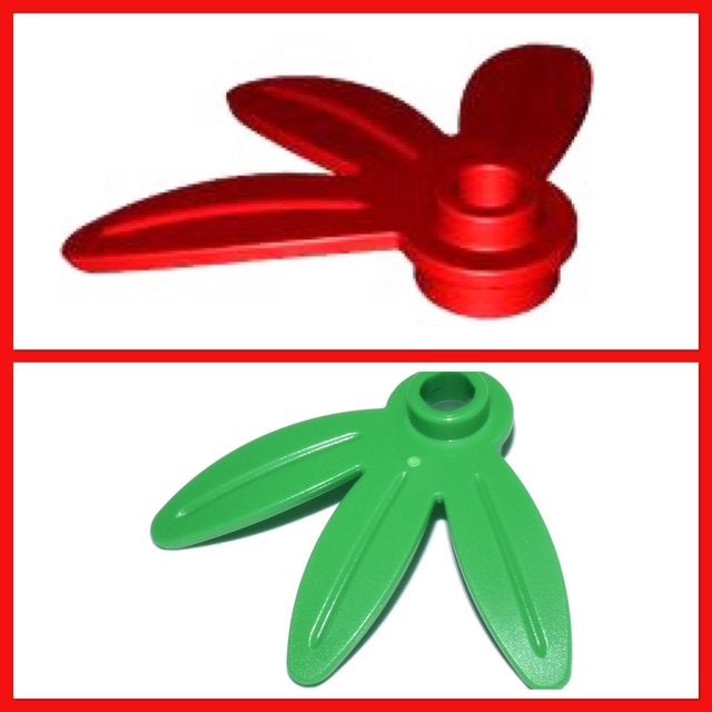 lego plant, blad met 3 bladeren in rood (20) fel groen (20), Kinderen en Baby's, Speelgoed | Duplo en Lego, Ophalen of Verzenden