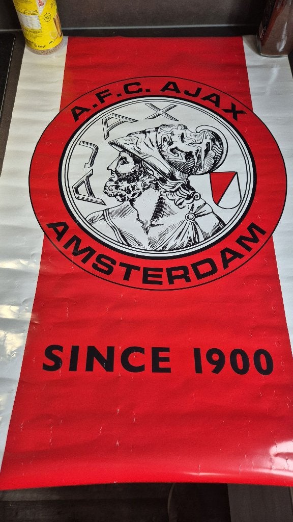 Ajax poster, retro logo, nieuw poster, 40x60cm. HWR1076. S48, Verzamelen, Posters, Ophalen of Verzenden, Gebruikt, A1 t/m A3, Film en Tv
