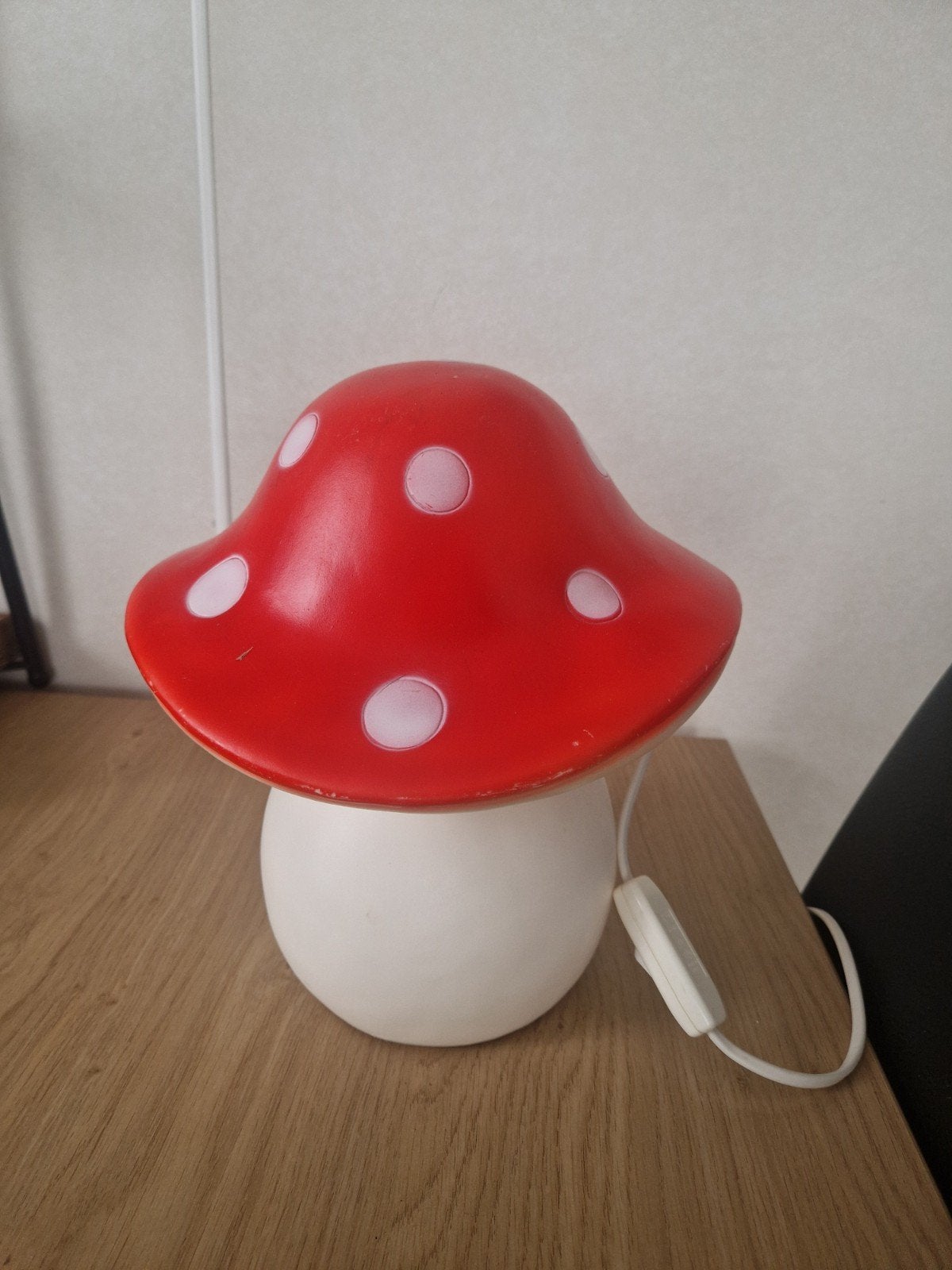 Leuke vintage paddenstoel lamp - rood met wit, Vintage, Gebruikt, Meerkleurig, Kunststof