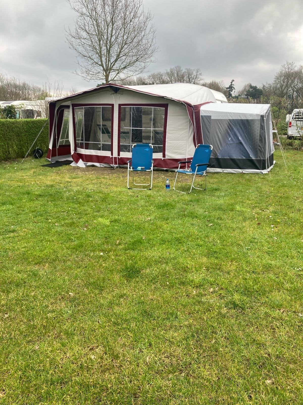 Voortent Walker met aanbouw en binnentent, Caravans en Kamperen, Voortenten en Luifels, Ophalen, Gebruikt, Walker Campingstyle