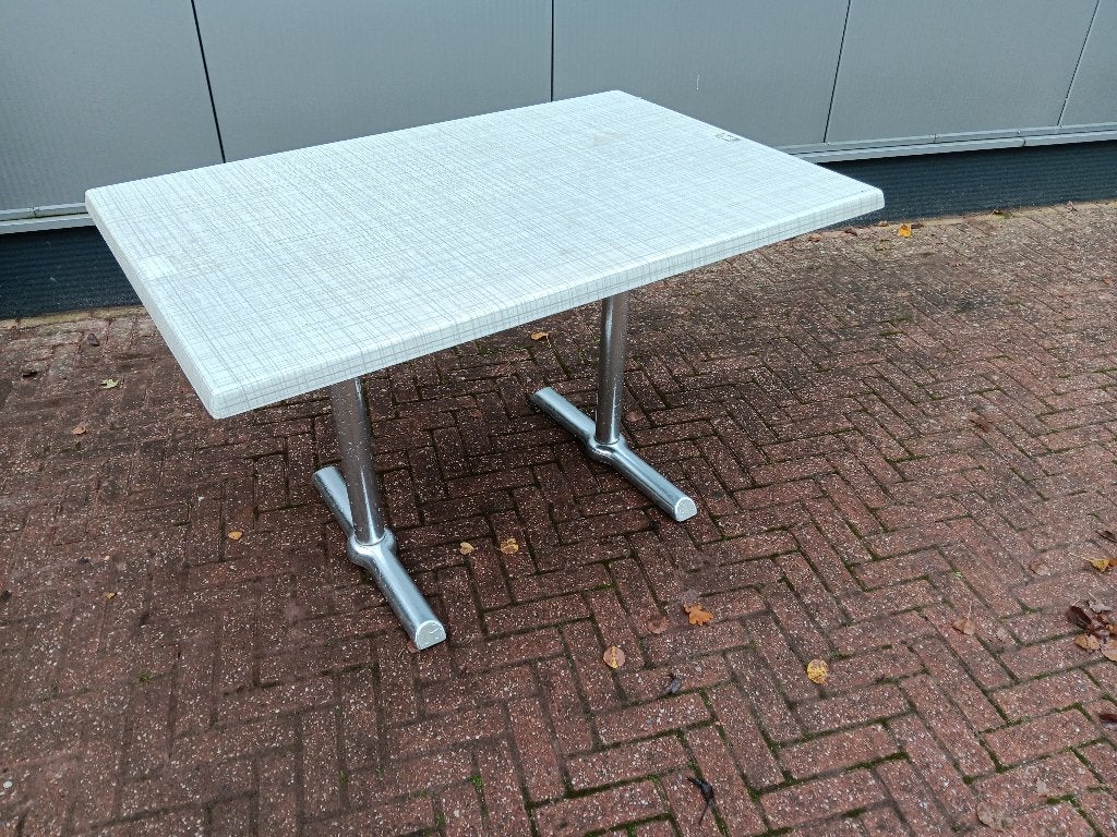 7 horeca terrastafels 80-120cm €125.00, Tuin en Terras, Tuintafels, Ophalen, Gebruikt, Rechthoekig, Aluminium