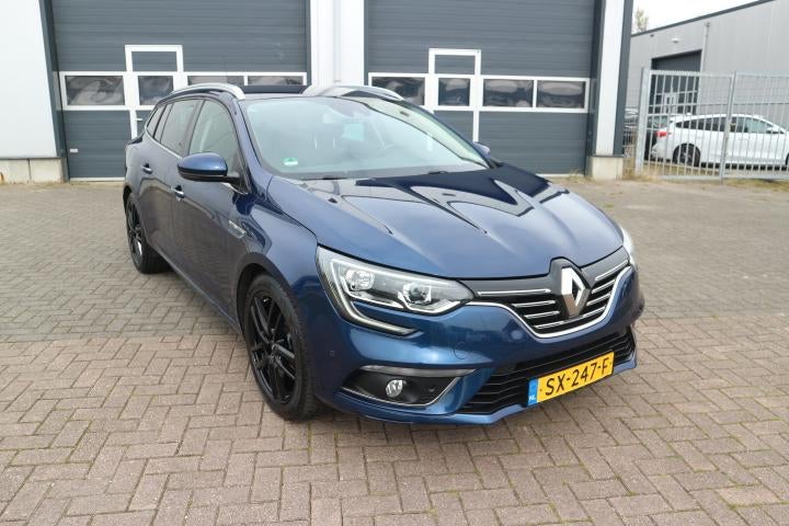 Renault Mégane Estate 1.3 TCe Bose AUTOMAAT (bj 2018), Gebruikt, 4 cilinders, Blauw, Leder en Stof