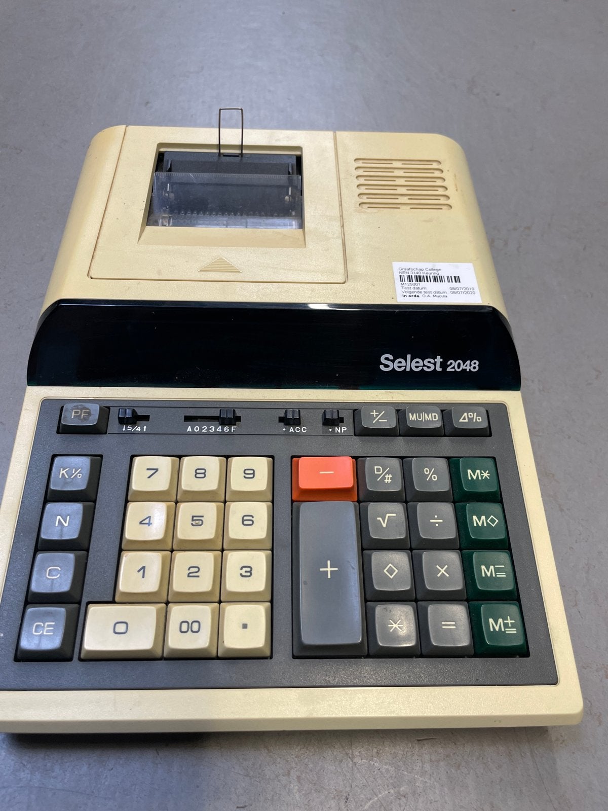 Vintage Selest 2048 Printrekenmachine, Ophalen, Gebruikt