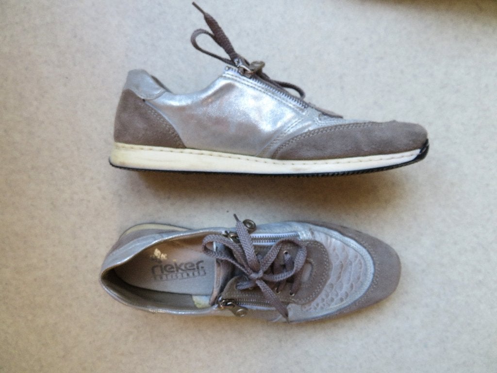 RIEKER schoenen sneakers grijs zilver maat 42, Ophalen of Verzenden, Grijs, Rieker, Sneakers of Gympen
