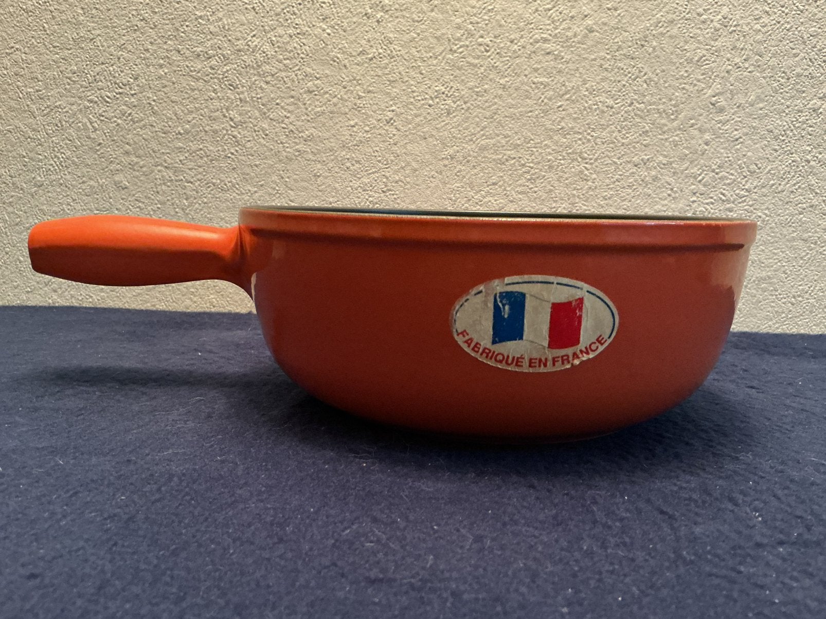 fonduepan (Le Creuset?)-  nieuwstaat, Ophalen of Verzenden, Zo goed als nieuw, Gietijzer, Overige typen