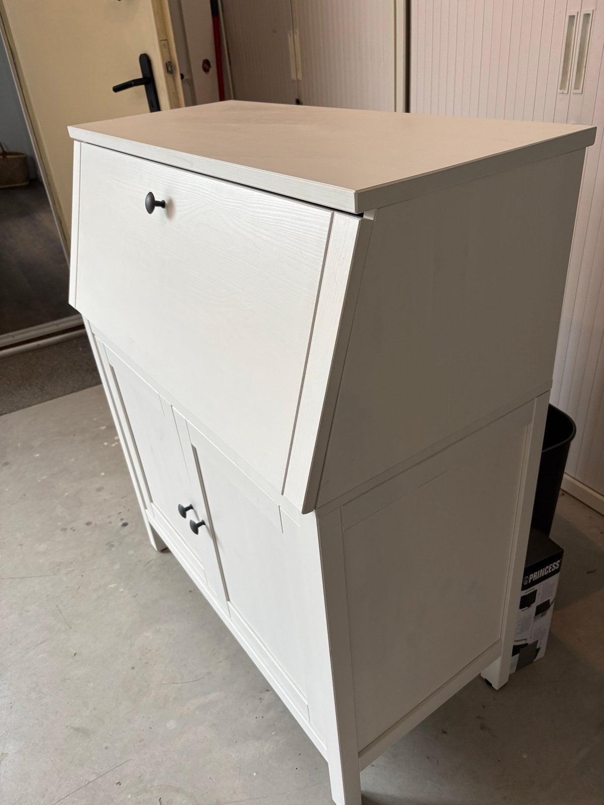 Wit secretaire bureau met opbergruimte, Huis en Inrichting, Kasten | Secretaires, Ophalen, Gebruikt