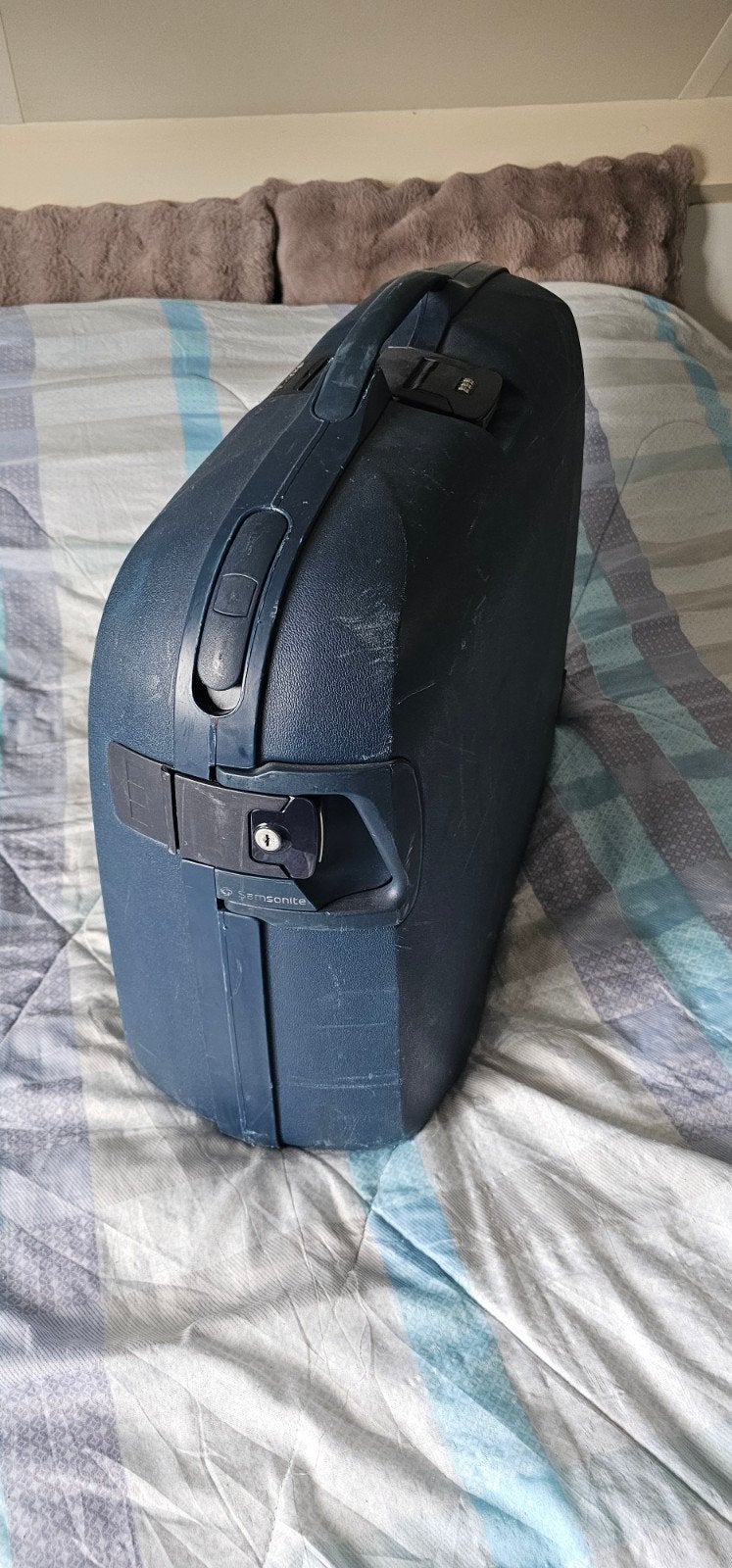Samsonite Koffer - Stevige Reiskoffer met Wieltjes, Wieltjes, Gebruikt, 20 tot 30 cm, Blauw