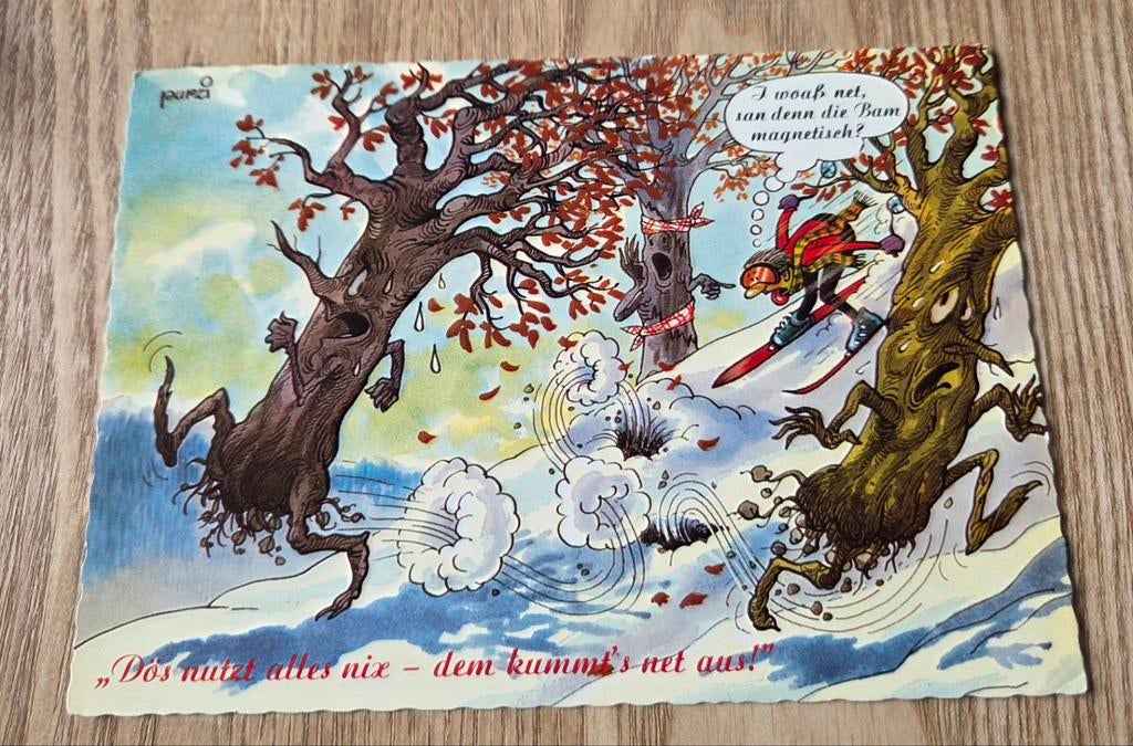 Wintersport humor, Verzenden, 1980 tot heden, Gelopen, Overige thema's